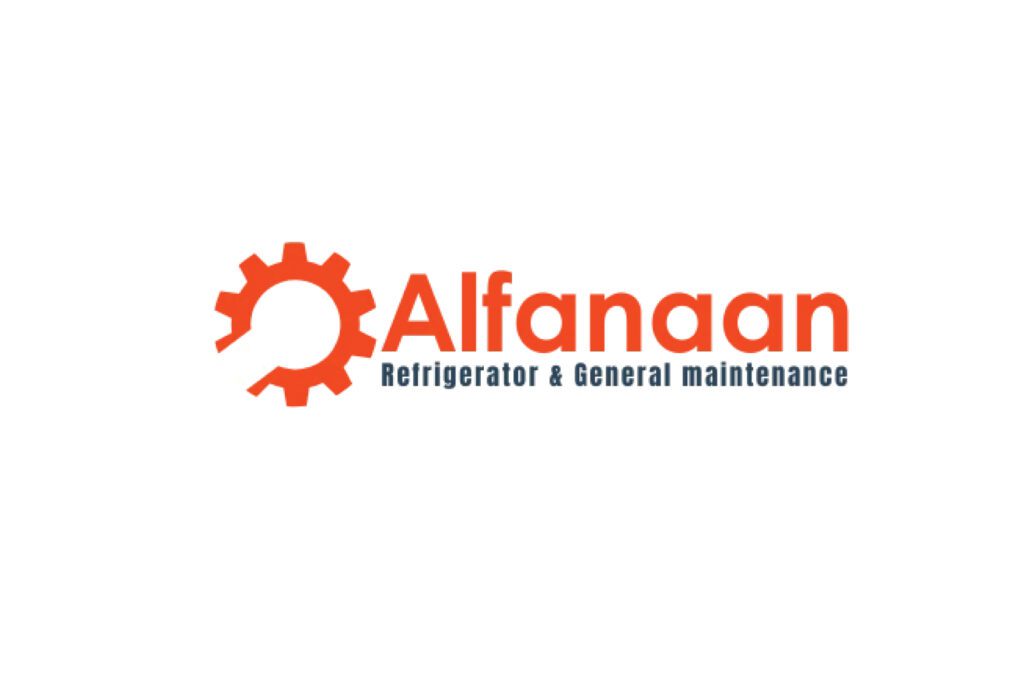 Alfanaan logo with gear icon representing refrigerator and general maintenance services company