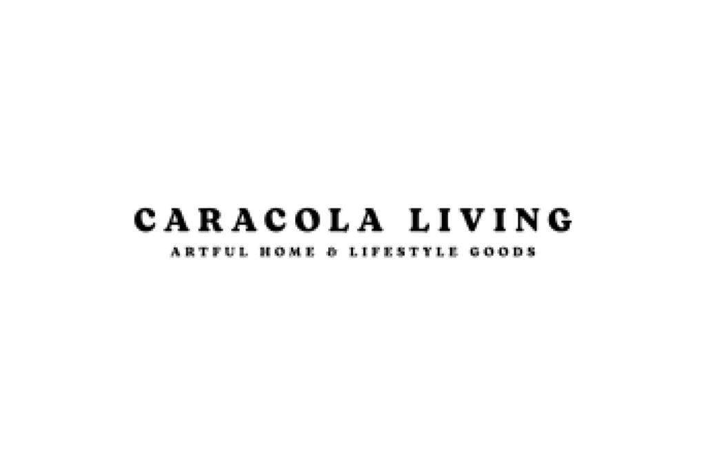 Caracola Living logo with minimalist typography for artful home and lifestyle goods brand
