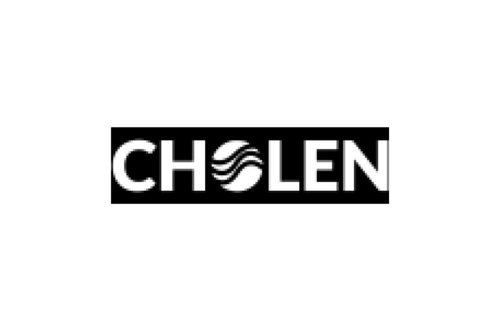 Cholen logo in black and white with wave icon representing luxury resort and hotel brand