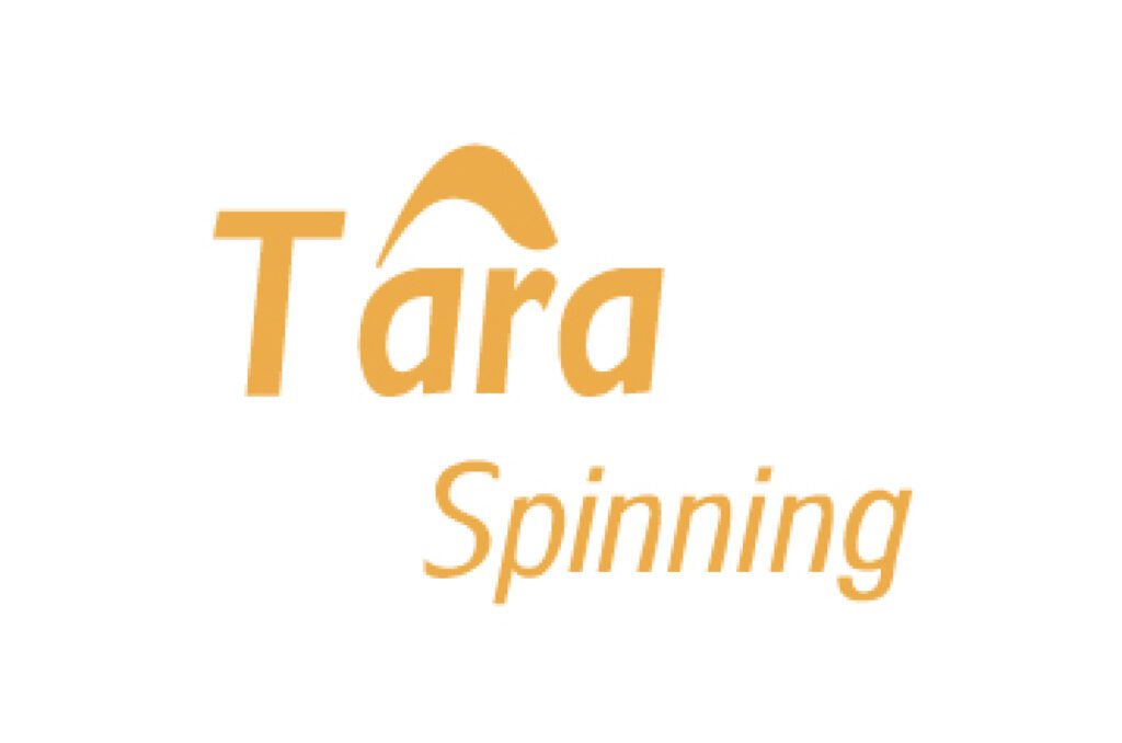 Tara Spinning logo design with minimal typography and golden color branding