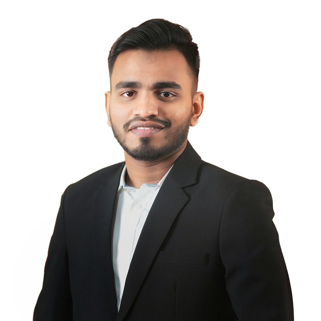 Professional man in suit representing digital marketing services for business growth.